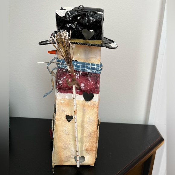 Rustic Snowman Candle/Lantern Candle Holder - Picture 4 of 8